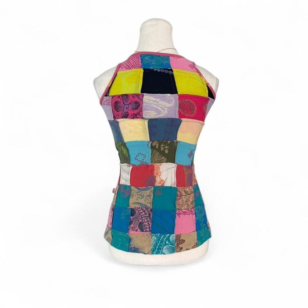 Juana de Arco Y2K 2000s patchwork artsy tank top floral abstract designs size m - Picture 2 of 8
